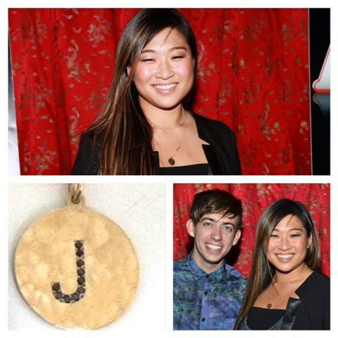 Jenna Ushkowitz in J Girl Black Diamond Necklace