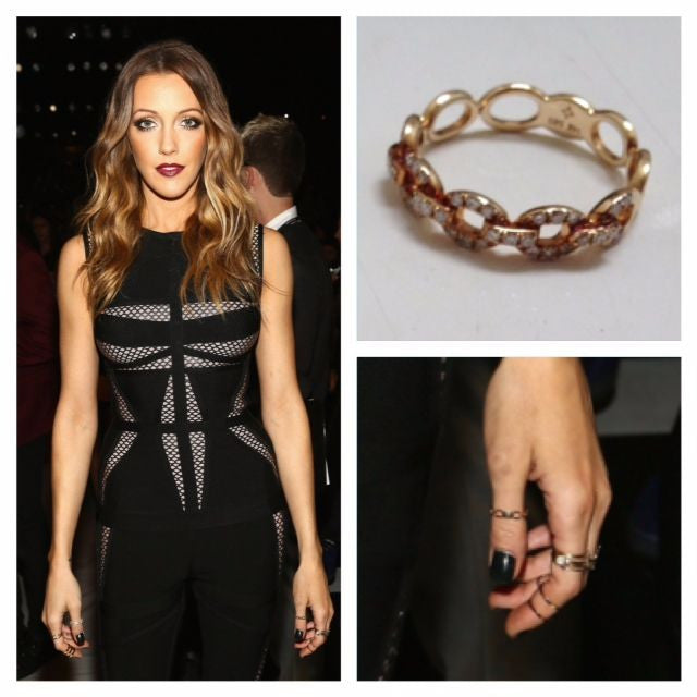 Katie Cassidy wearing Diamond Link Ring
